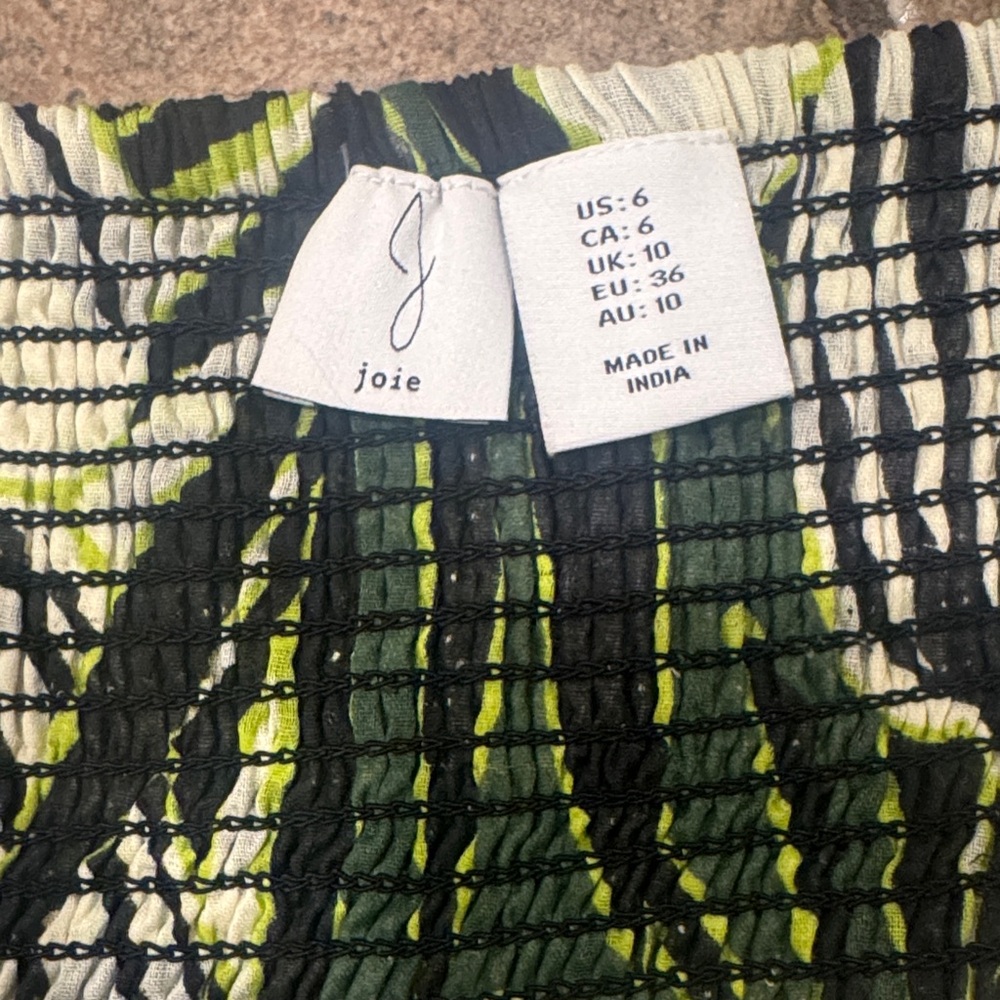 Joie Green and Black Leaf Print Maxi Dress - Picture 3 of 7